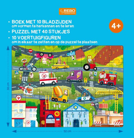 Rebo-Verlagsbuch, Puzzle + 10 Figuren – Fahrzeuge