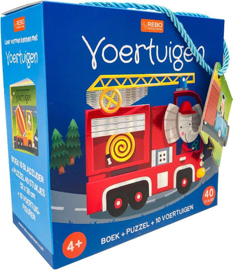 Rebo-Verlagsbuch, Puzzle + 10 Figuren – Fahrzeuge