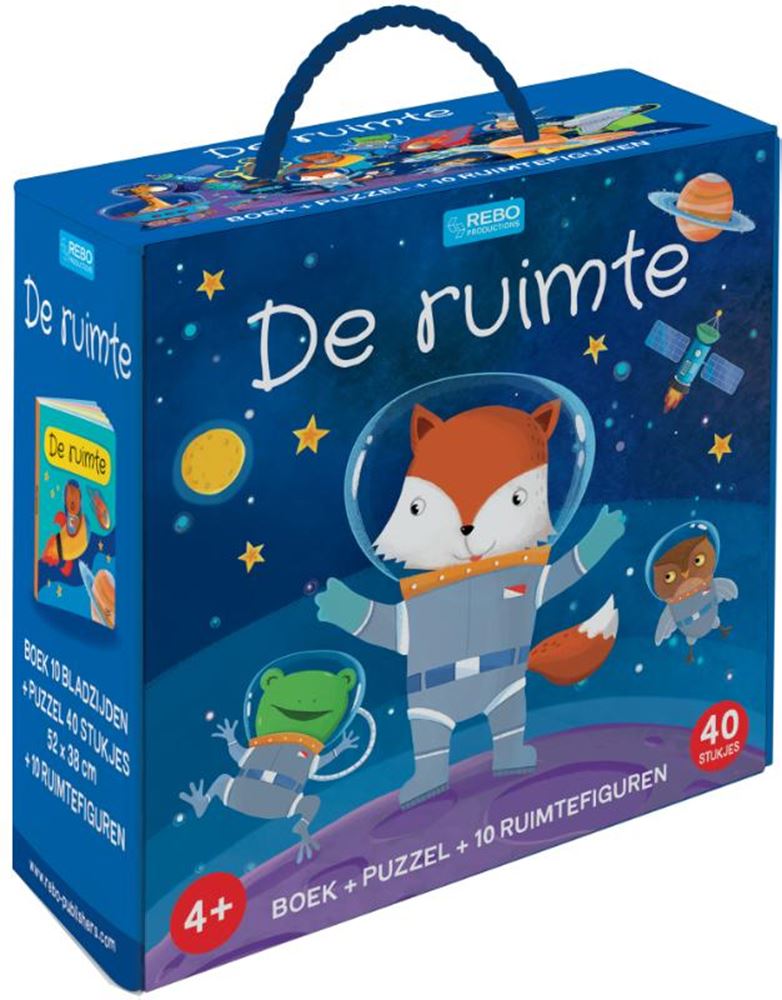 Rebo veröffentlicht den Raum – Buch und Puzzle, 10 Figuren