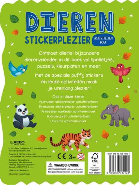 Rebo publishers dieren – stickerplezier activiteitenboek | 2 stuks