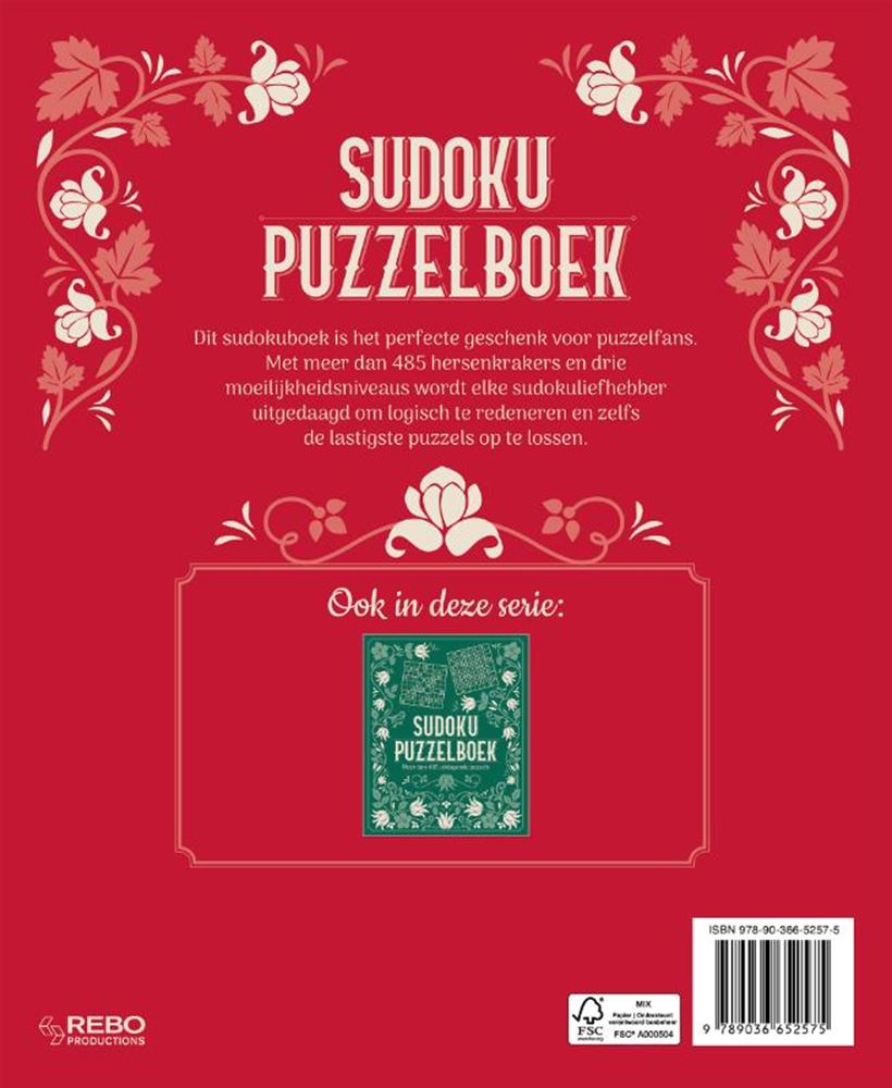 Sudoku puzzelboek rood (volume 2) -