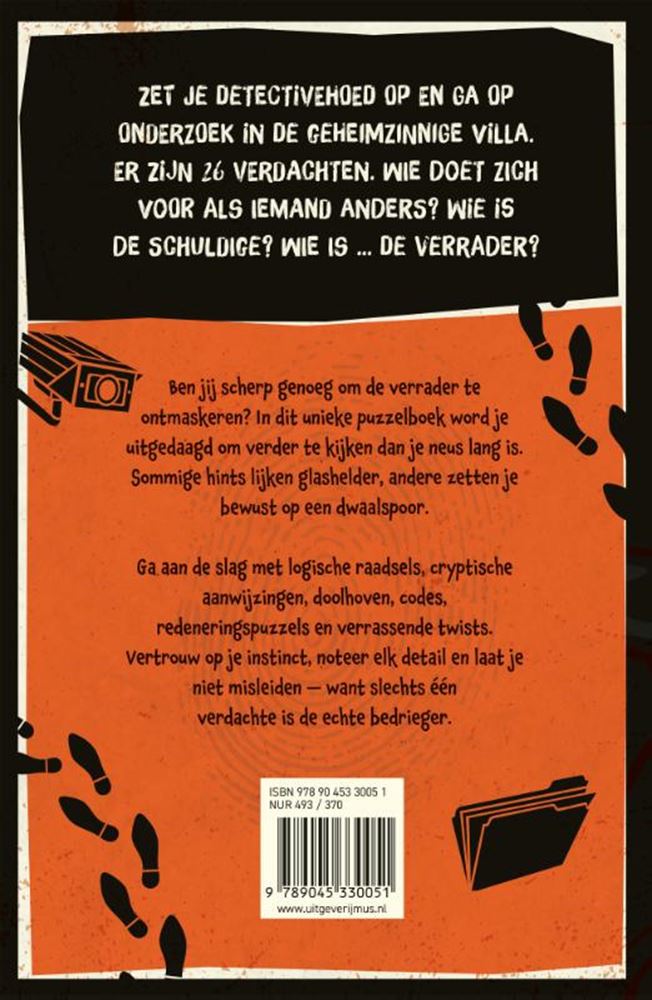 Uitgeverij mus mr. brein vind de verrader puzzelboek - | 2 stuks