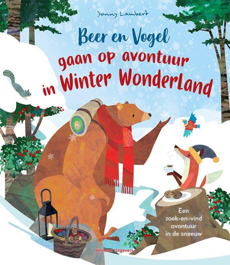 Beer en vogel gaan op avontuur in winter | 2 stuks