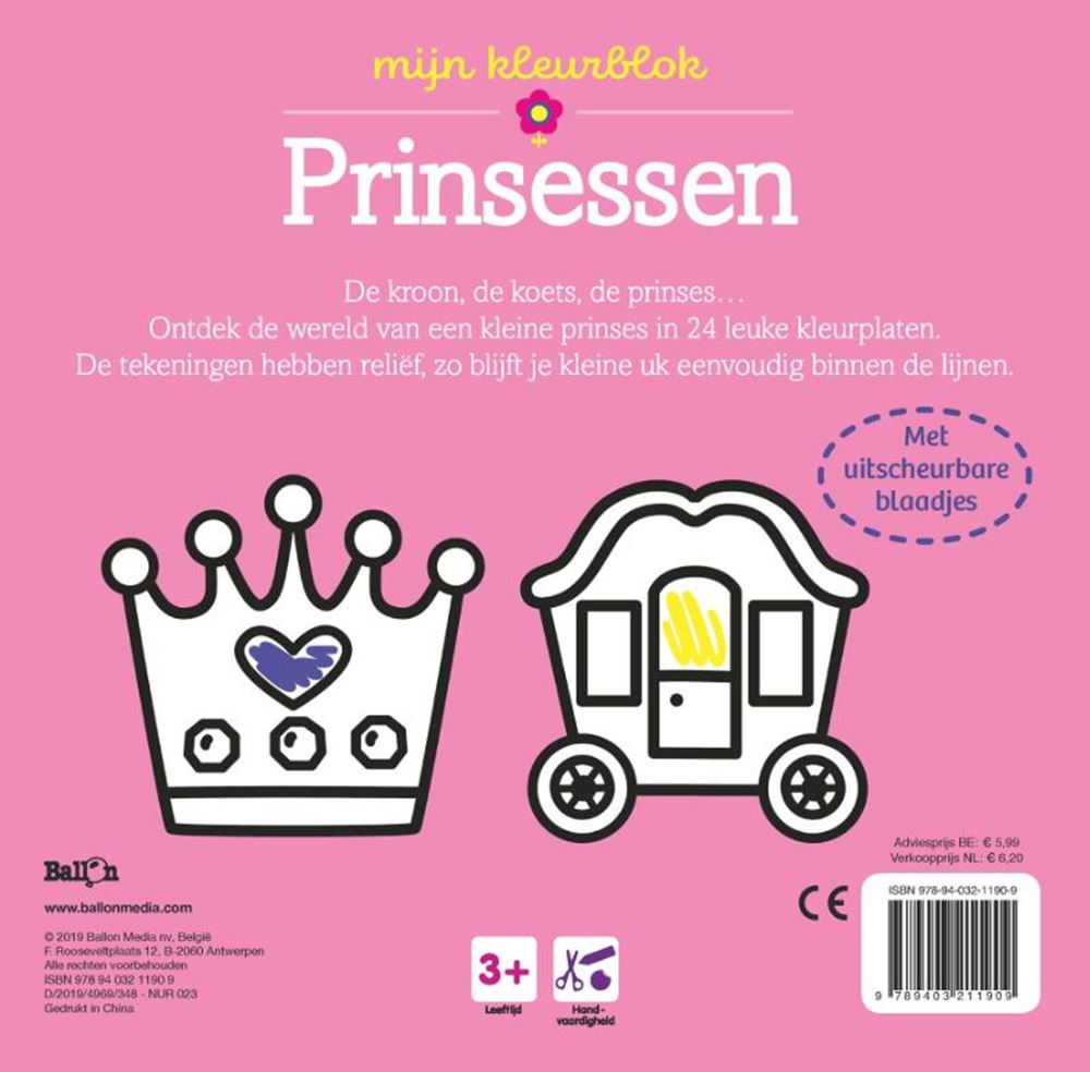 Standard-Verlag Farbblock Junior – Prinzessinnen dicke Linien 3+