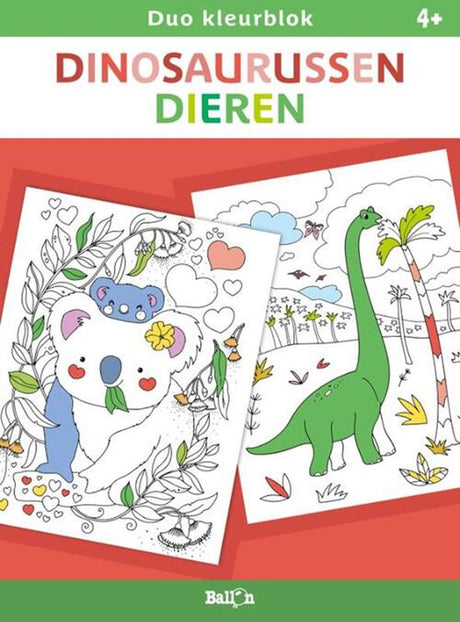 Ballonduo Farbblock, Dinosaurier und Tiere. 4+