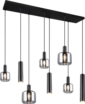 Trio mataro - hanglamp - zwart mat - excl. 2x e27 4,9 w - plafondbevestiging - in hoogte verstelbaar