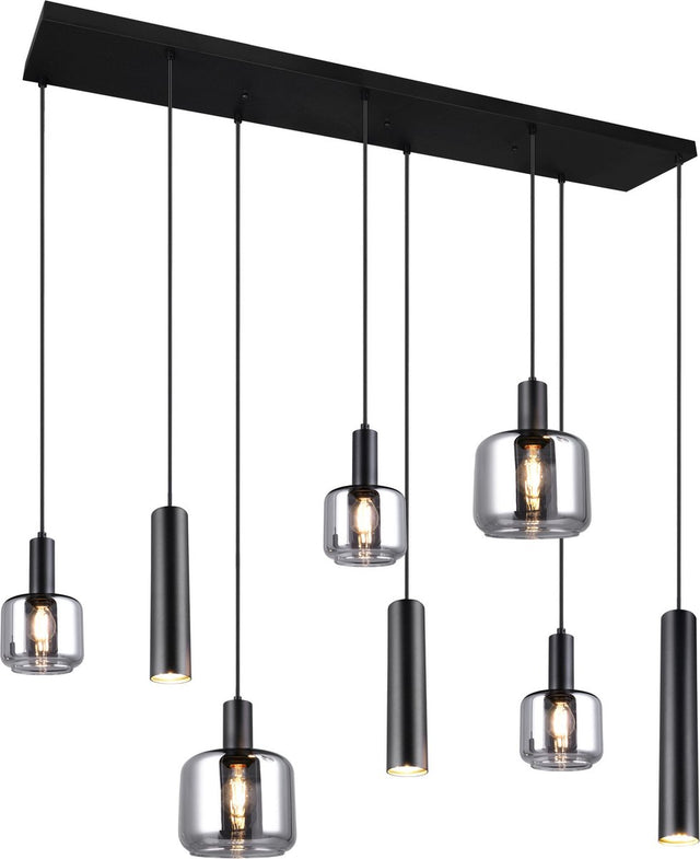 Trio mataro - hanglamp - zwart mat - excl. 2x e27 4,9 w - plafondbevestiging - in hoogte verstelbaar