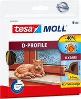 Tesa Dichtungsstreifen Moll D-Profil Gummi 6mx9mm braun