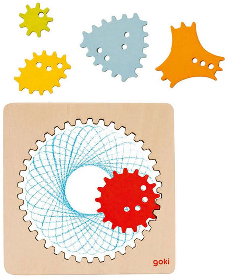 Goki-Spirograph. 13x13x0,5 cm. 4+