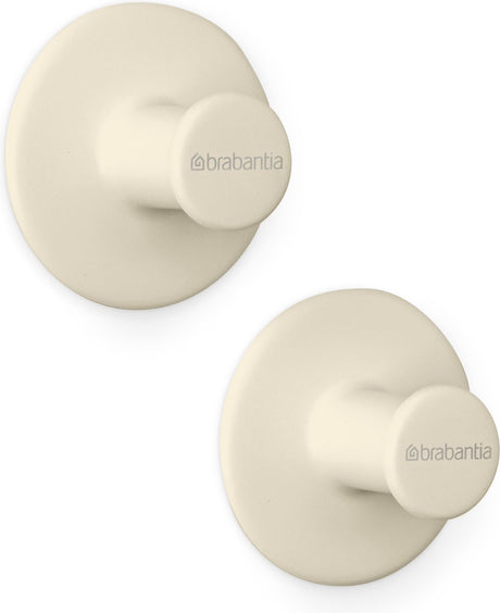 Brabantia Renew Handtuchhaken – 2 Stück – ohne Bohren – sanftes Beige