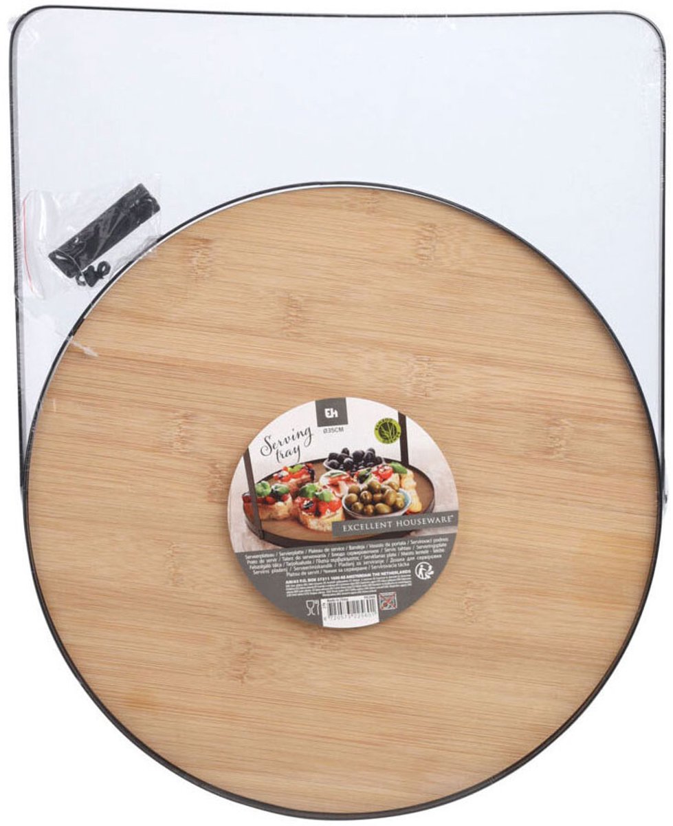 Serviertablett aus Bambusmetall, 35 cm
