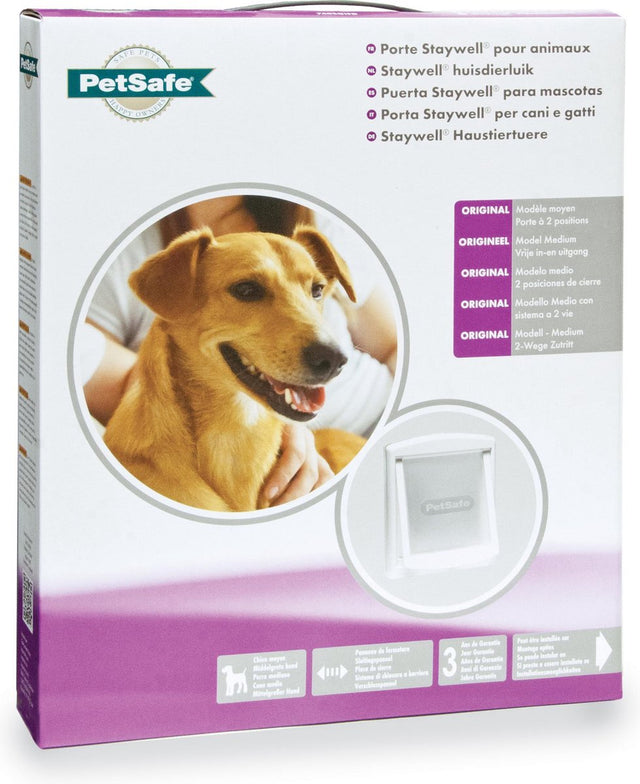 Petsafe 740 Hundeklappe – weiß transparent – mittel – 35 x 26,5 cm