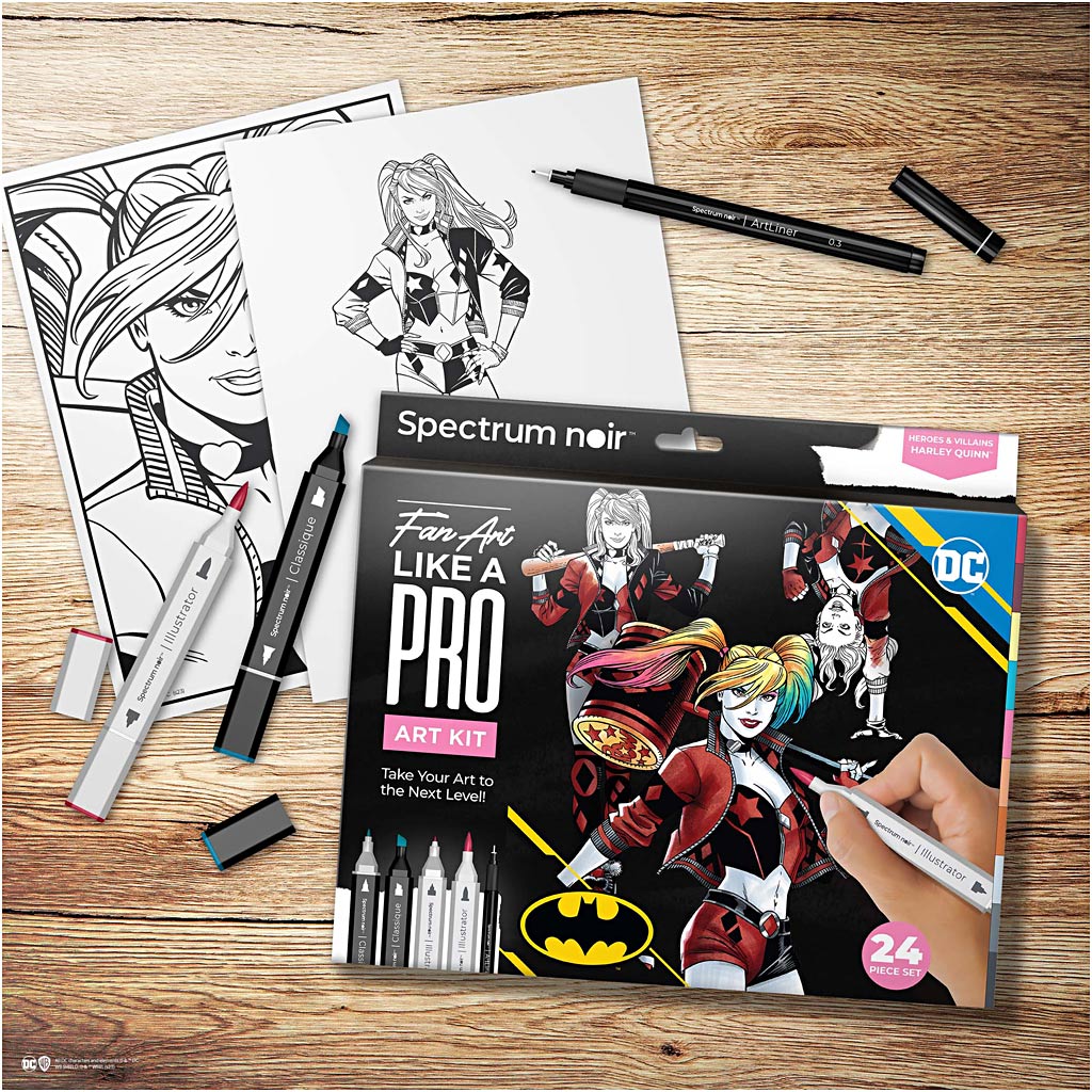 Creativ Company Hobby-Set Illustration, Harley Quinn, verschiedene Farben, 1 Box
