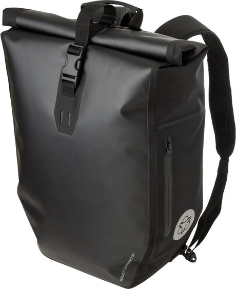 Agu clean - fietstas en rugzak - 21l - zwart - 100% waterdicht - met 14 inch laptopvak - click'ngo systeem - 3m reflectie