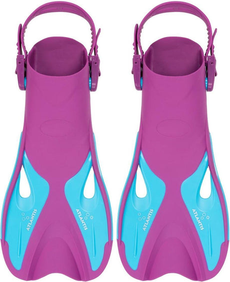 Atlantis dolphin - flippers - zwemvliezen - verstelbare hielstrap - voor zwemmen snorkelen - volwassenen - paars blauw - 36-41