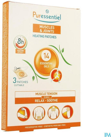Puressentiel gewrichten spieren verwarmende patches 3 stuks one size