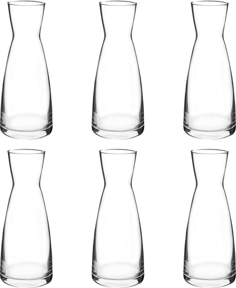 Bormioli Rocco Set mit 6 Karaffen – 1 l – Glas – hochwertige Glas-Ausgießflaschen für Getränke und Saft