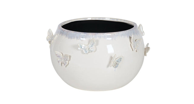 Scale ceramic d35,5x19,5h white butterfly