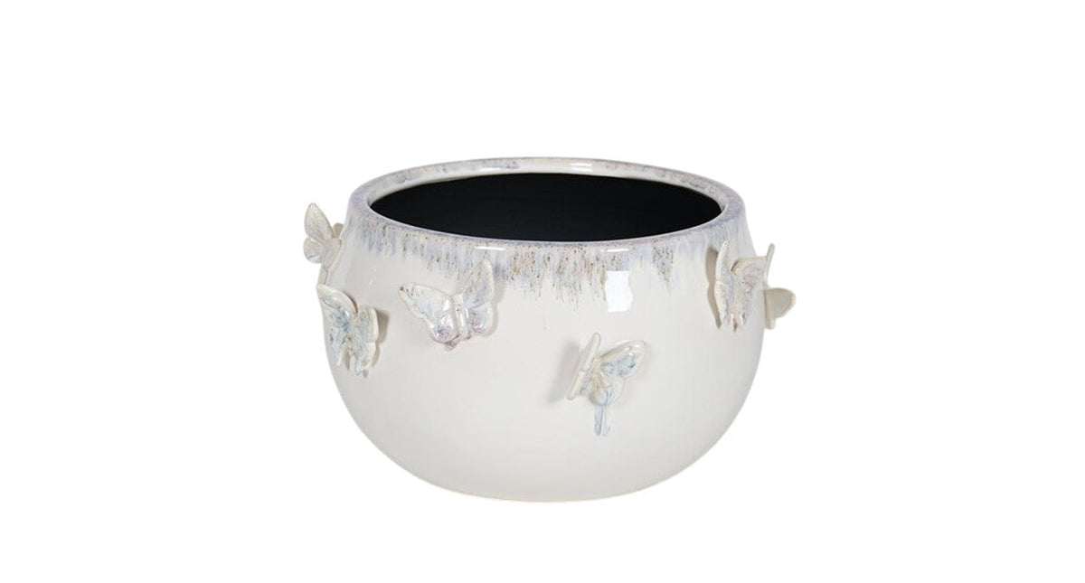 Scale ceramic d28,5x16h white butterfly