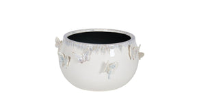 Scale ceramic d28,5x16h white butterfly