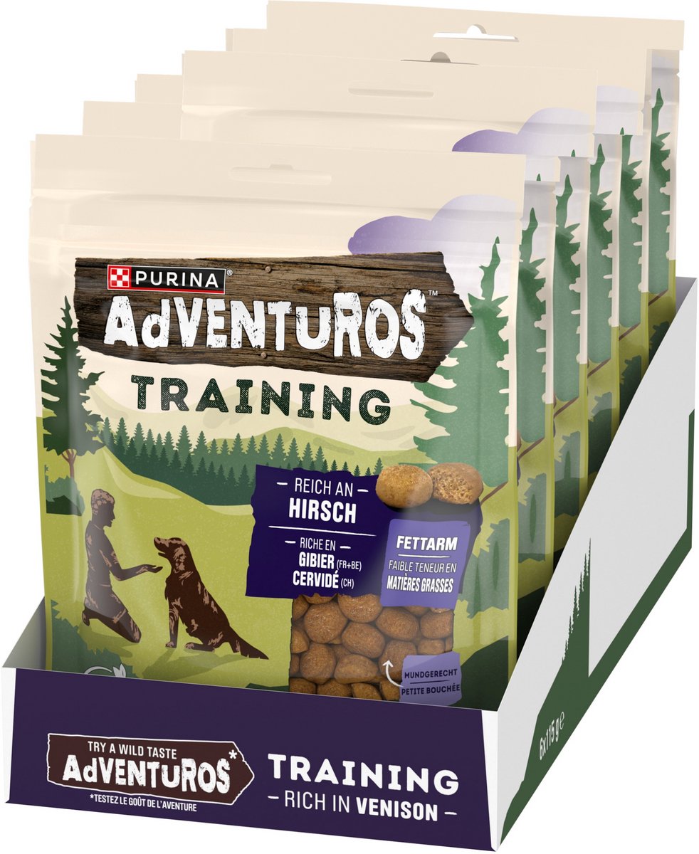 Adventuros Trainingssnacks – Hundesnacks – Hirsch – 6 x 115 g