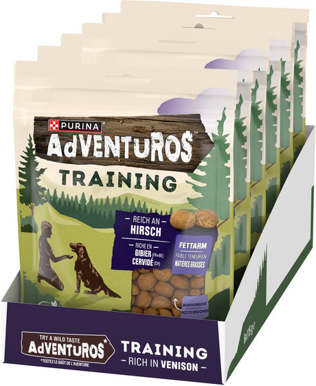 Adventuros Trainingssnacks – Hundesnacks – Hirsch – 6 x 115 g