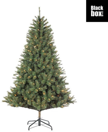 Black box trees norwood kunst kerstboom met verlichting - kunstkerstboom h155 x d97 cm - met timer en dimmer - groen