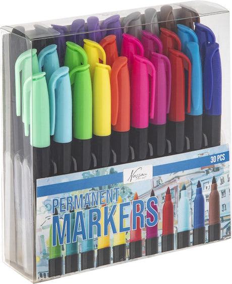 Nassau Fine Art Permanentmarker 30 Stück – Marker für Kunststoff – Marker für Erwachsene – kreatives Zeichnen – Marker