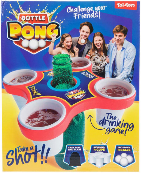 Toi-toys Brettspiel Pong Hero mit 4 Bällen und 4 Bechern