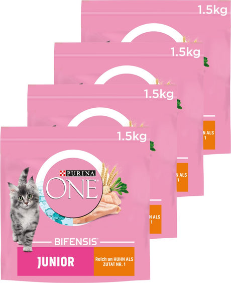 Purina One Junior – Katzenfutter – Huhn Vollkorn – 4 x 1,5 kg