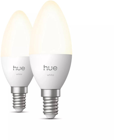 Philips hue led kaarslamp - e14 fitting - bevat 2 lampen - zachtwit licht - slimme verlichting