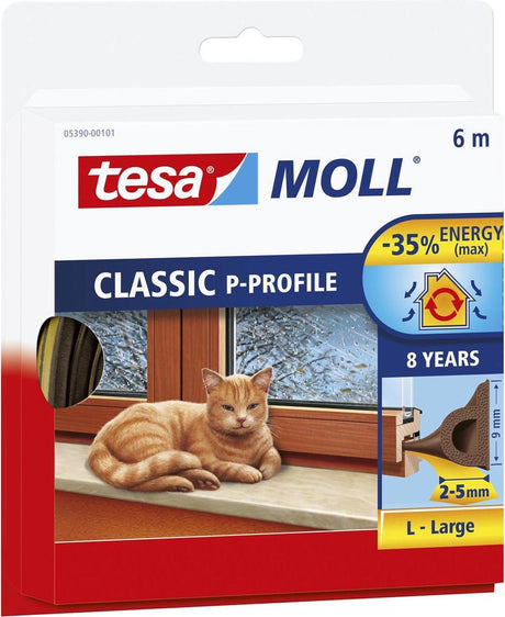 Tesa P-Profil 05390-00101-00 Dichtband Mollbraun (L x B) 6 m x 9 mm 1 Stück