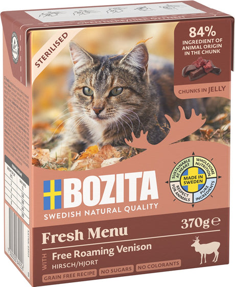 Bozita sterilisierte Serie – Nassfutter für sterilisierte Katzen – in Gelee – mit Wild – 6x370g