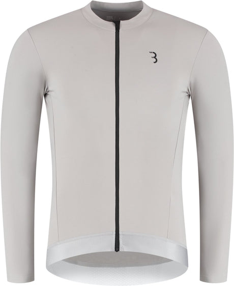 Bbb cycling transition lange mouwen fietsshirt heren en dames - 10-15 °c - mtb en wielrenshirt met 4 zakken - grijs - m - bbw-501 m
