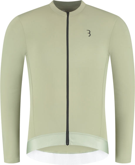 Bbb cycling transition lange mouwen fietsshirt heren en dames - 10-15 °c - mtb en wielrenshirt met 4 zakken - groen - m - bbw-501 m