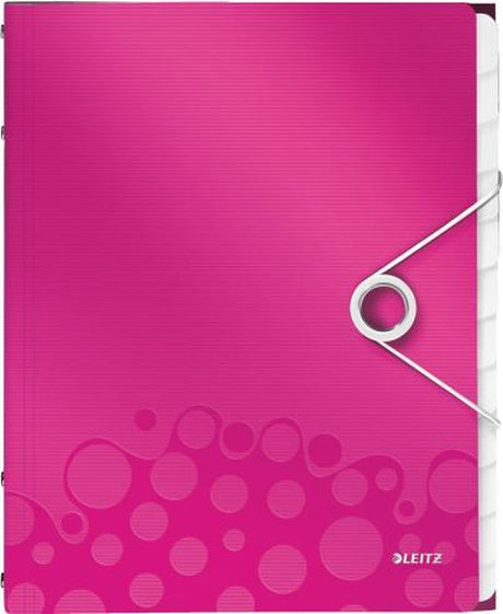 Leitz wow sorteermap kunststof - a4 - 12-tabs - roze