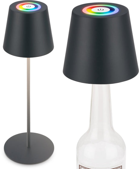 Briloner Calida – wiederaufladbare Tischleuchte – dimmbar – für drinnen und draußen – 3 in 1 – RGBW – IP44 – kabellos – höhenverstellbar – 36 x ø 10,5 cm – Anthrazit
