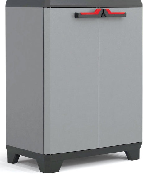 Keter Stilo niedriger Schrank – 1 Regal – 68 x 39 x 90 cm – dunkelgrau schwarz