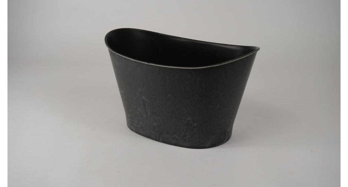 Ovale pot kansas groot grijs 31,5x20,6x19cm