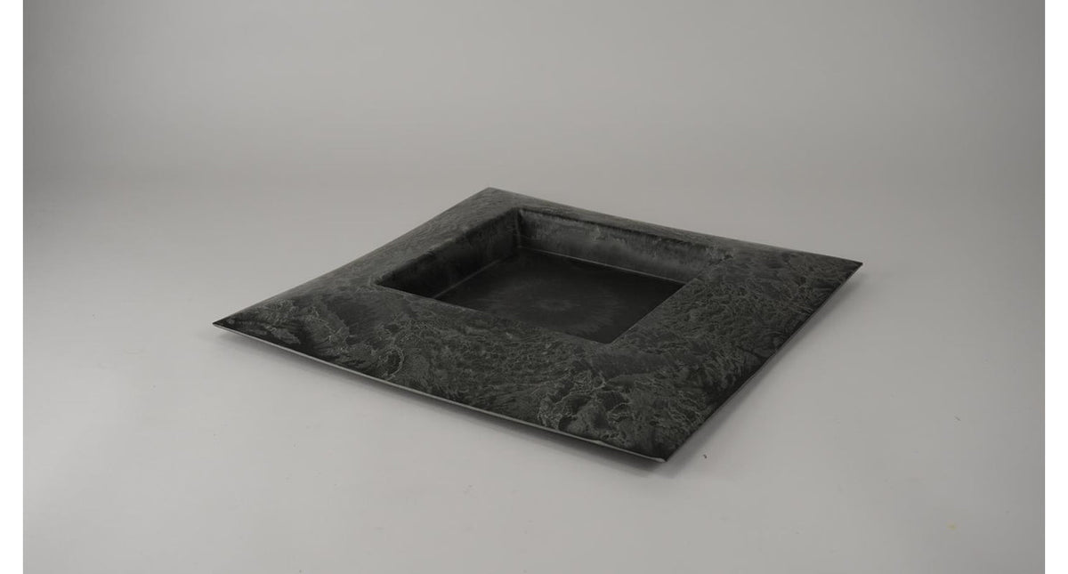Schaal vierkant grijs met binnenbak 40x40x4,8cm