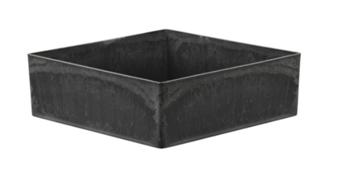 Tray vierkant grijs 15x15x6cm