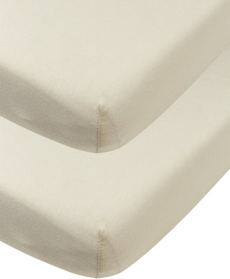 Meyco Baby Uni Spannbettlaken Juniorbett – 2er-Pack – Jersey – weicher Sand – 70 x 140 x 150 cm