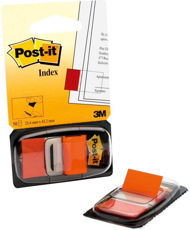 Post-it® Register Standard, orange, 25,4 x 43,2 mm, 50 Tabs Spender