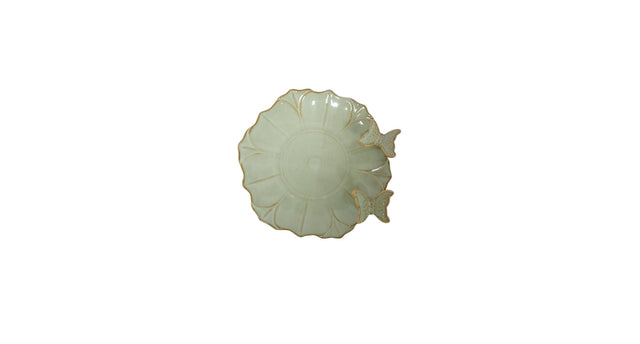 Tray butterfly porcelain d15,5 green