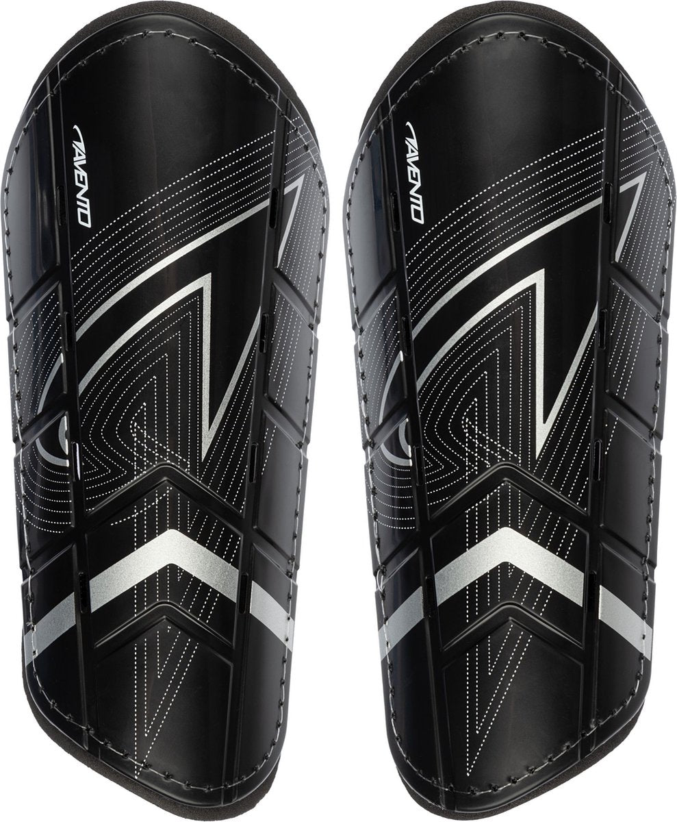 Avento Schienbeinschoner – Doppelriemen – Schwarz – Größe s