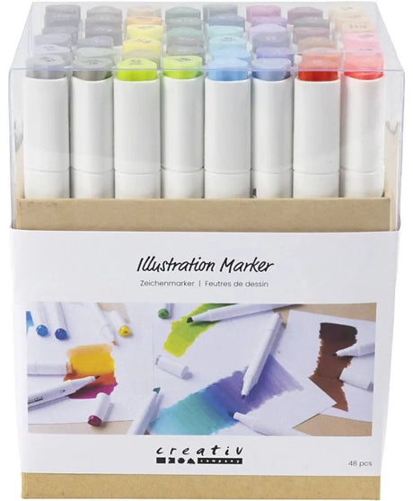 Kreativunternehmen https: www.cchobby.nl Zeichenmarker-Liniendicke-1-8-mm-Standardfarben-48-Stück-1-Box