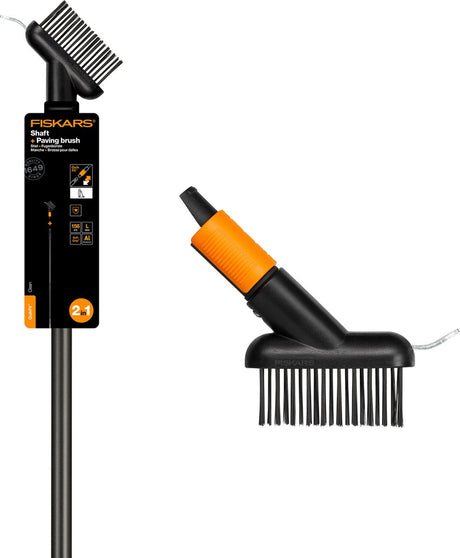 Fiskars quikfit™ onkruidborstel met steel - voegenborstel - onkruidkrabber met steel 145cm