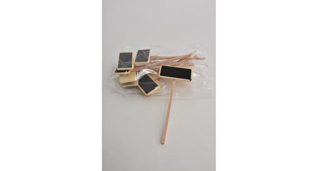 Houten steeketiket 12cm bordje 6x3cm per 10 stuks