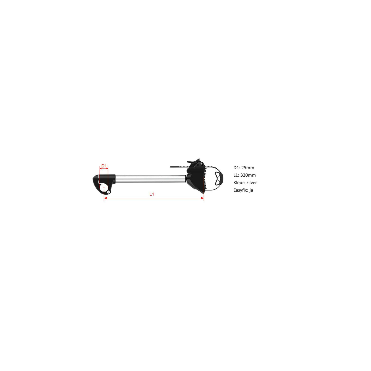 Pro-User-Rahmenhalter, 25 mm, abschließbar, lang, Diamant