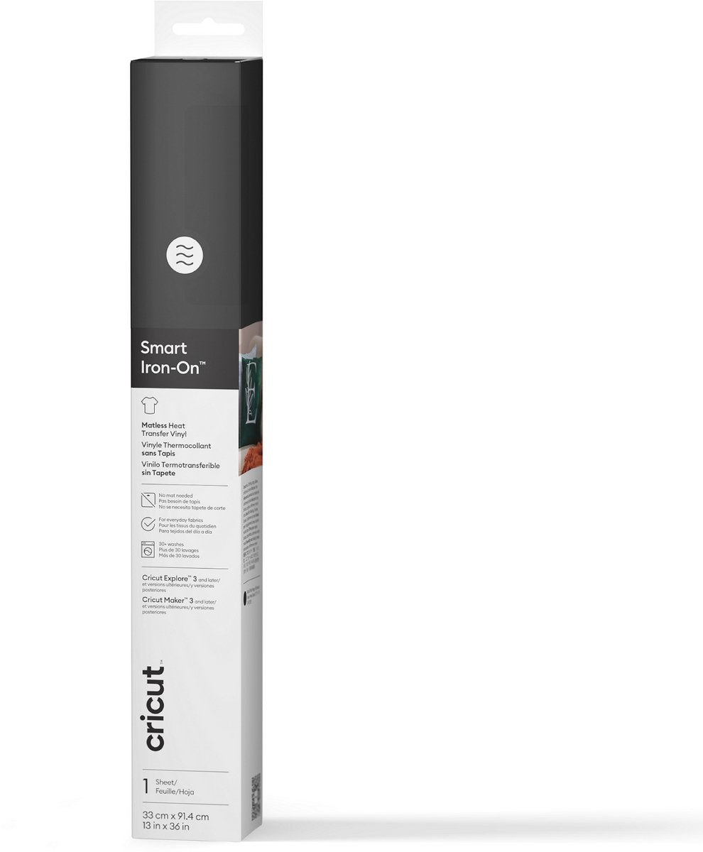 Cricut smart iron-on™ zwart, geen mat nodig – vinyl voor hittetransfers (91,4 cm)